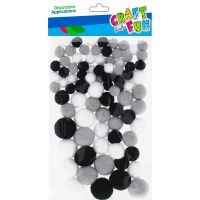 1. Craft With Fun Ozdoba Dekoracyjna Pompony Kolorowe 501474